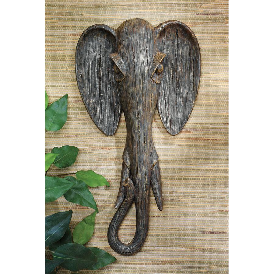 Animal Mask of the Savannah Wall Sculpture: Elephant