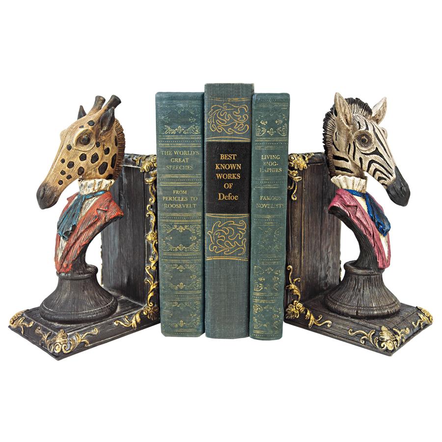 Serengeti Soiree Giraffe and Zebra Bookends