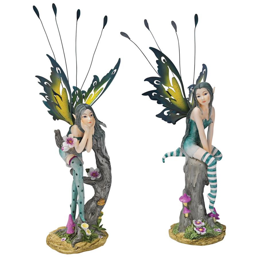Lochloy House Fairy Twin Statues: Set of Two