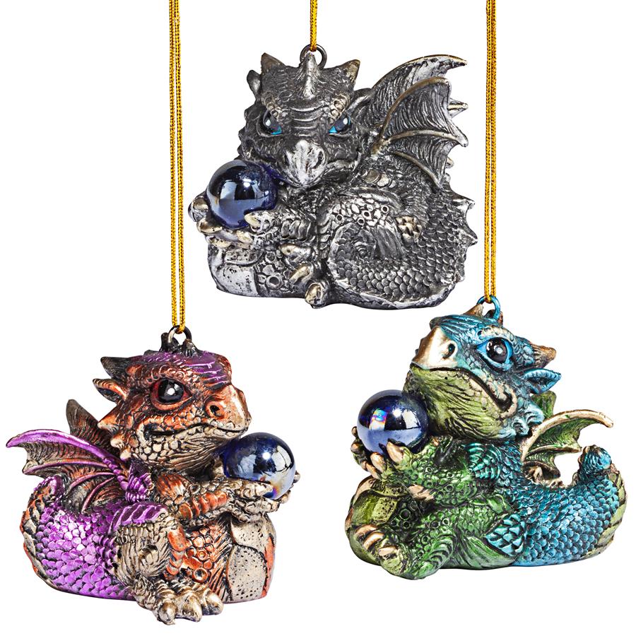 Three Dragon Virtues Gothic Holiday Ornament Set