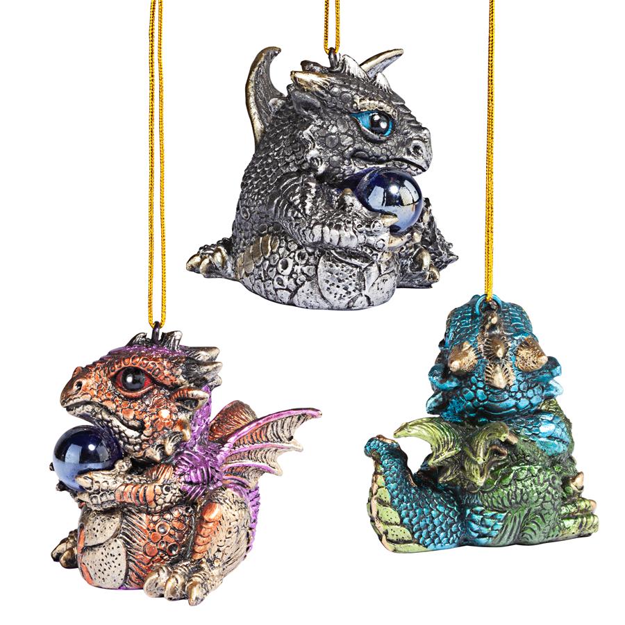 Three Dragon Virtues Gothic Holiday Ornament Set