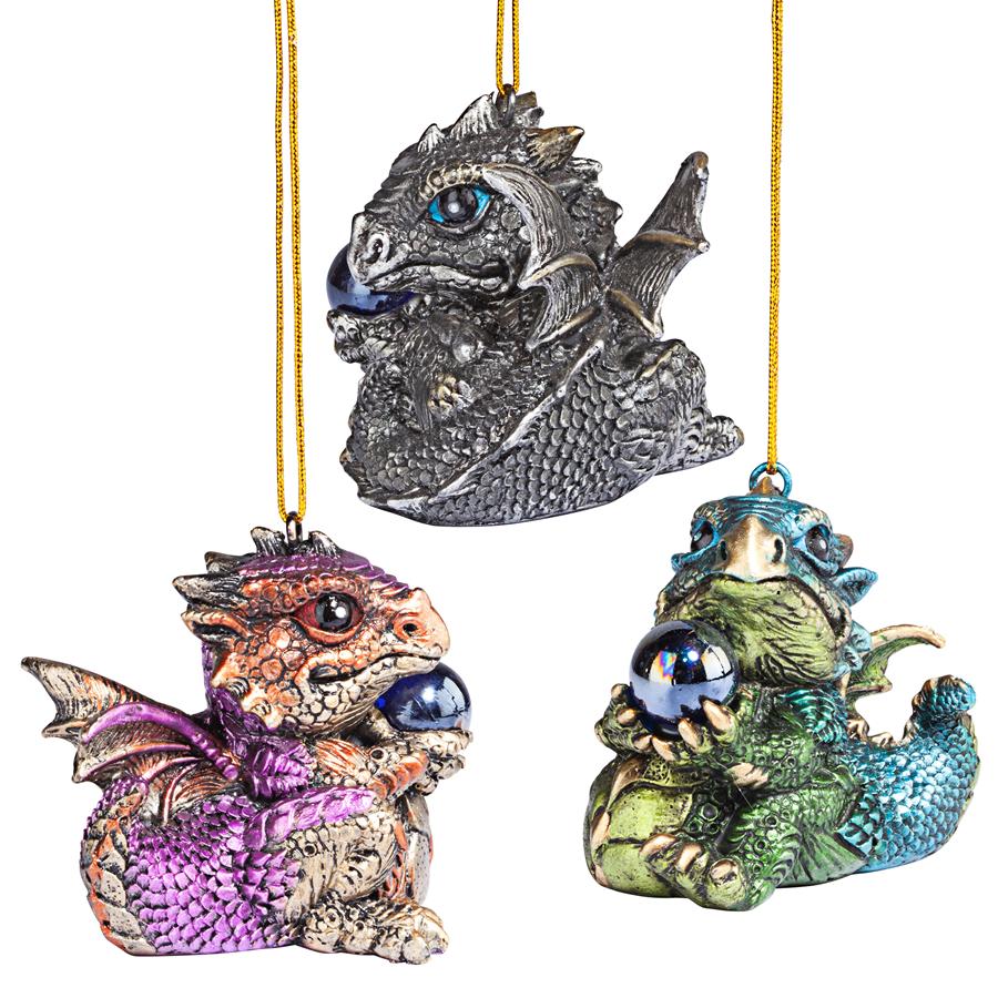 Three Dragon Virtues Gothic Holiday Ornament Set