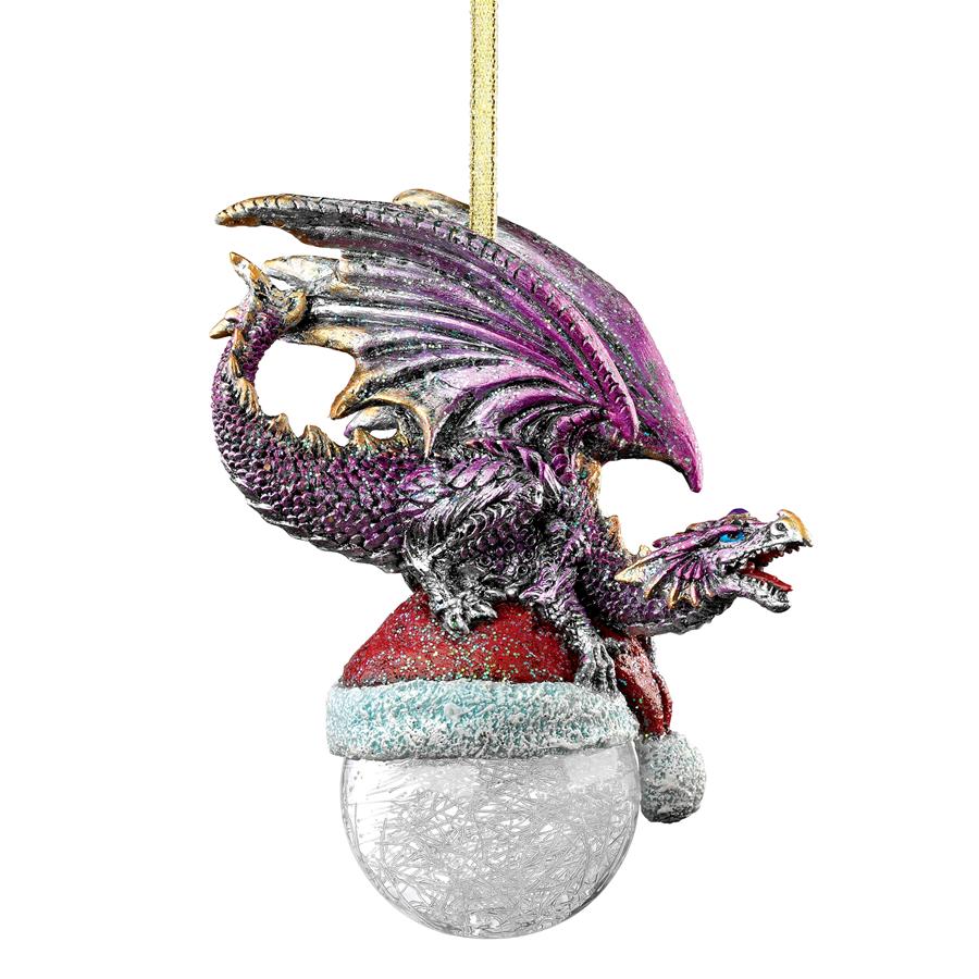 North Pole Santa Hat Dragon Holiday Ornament