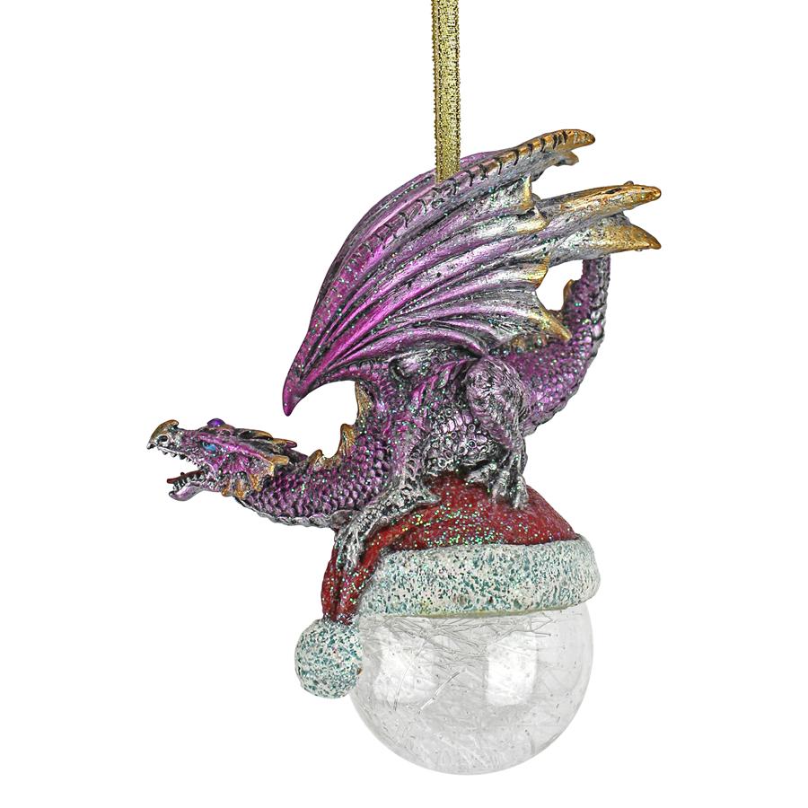 North Pole Santa Hat Dragon Holiday Ornament