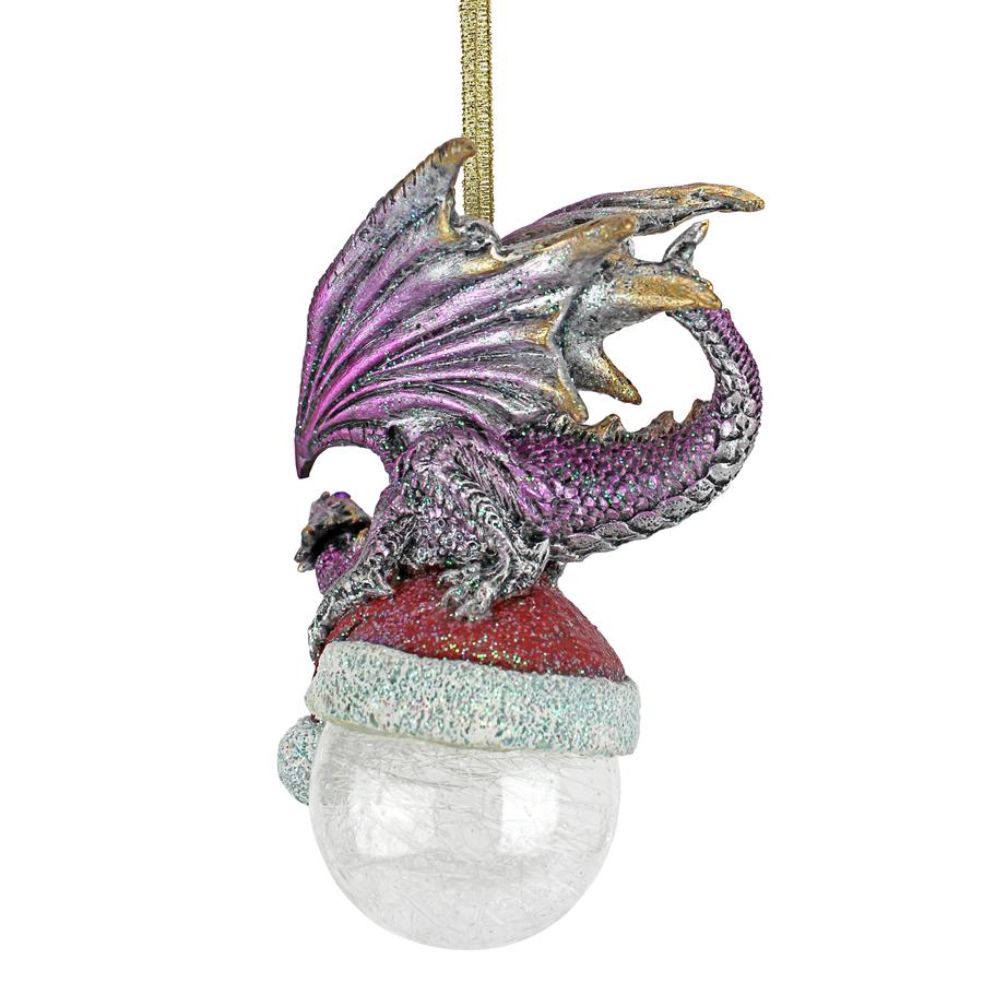 North Pole Santa Hat Dragon Holiday Ornament