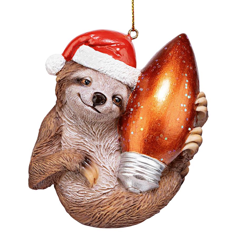 Santa's Holiday Season Sloth Christmas Ornament: Each