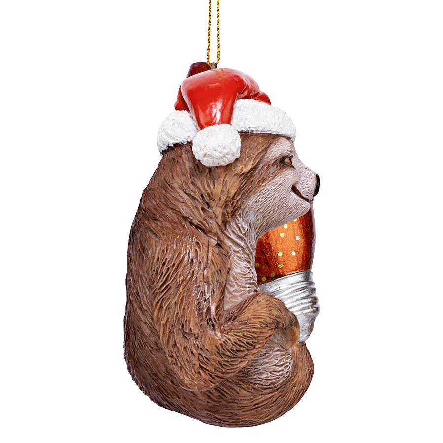 Santa's Holiday Season Sloth Christmas Ornament: Each