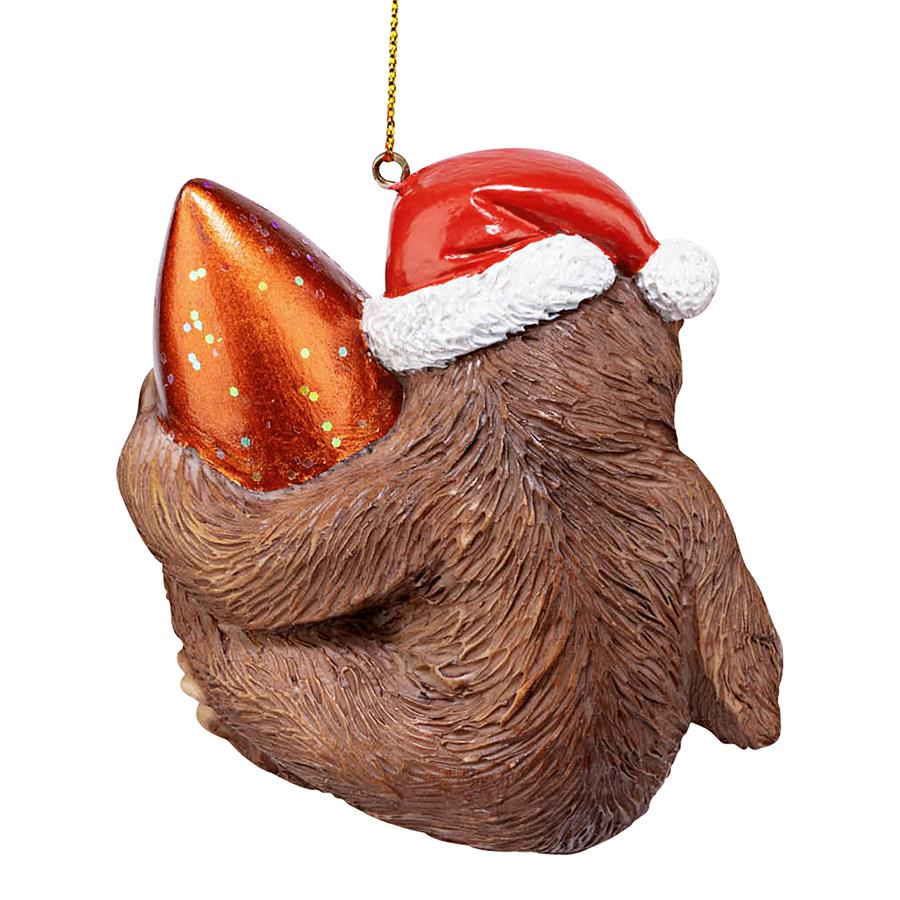 Santa's Holiday Season Sloth Christmas Ornament: Each