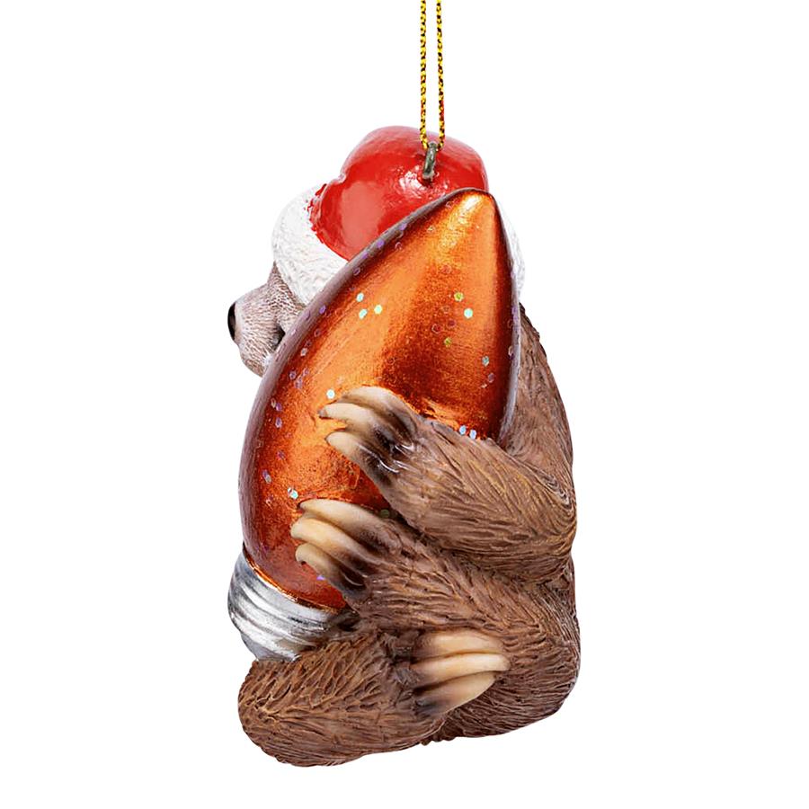 Santa's Holiday Season Sloth Christmas Ornament: Each