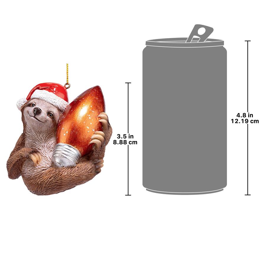 Santa's Holiday Season Sloth Christmas Ornament: Each