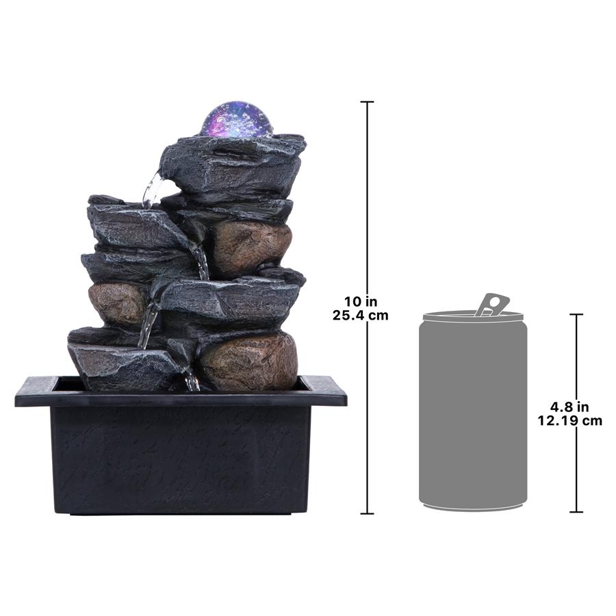 Spinning Orb Calming Tabletop Waterfall Fountain