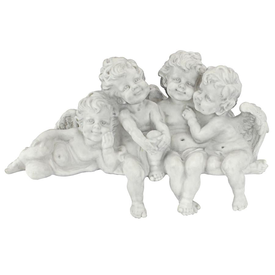 Cherub Conclave Shelf Sitting Angel Sculpture