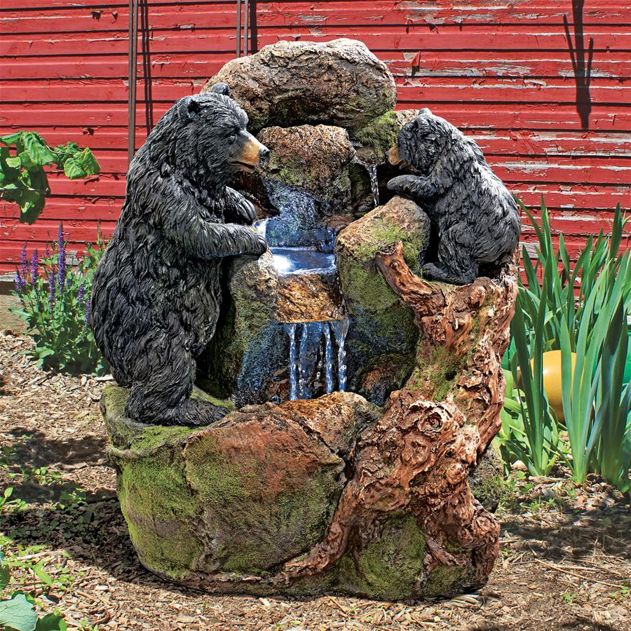 Grizzly Gulch Black Bears Sculptural Fountain