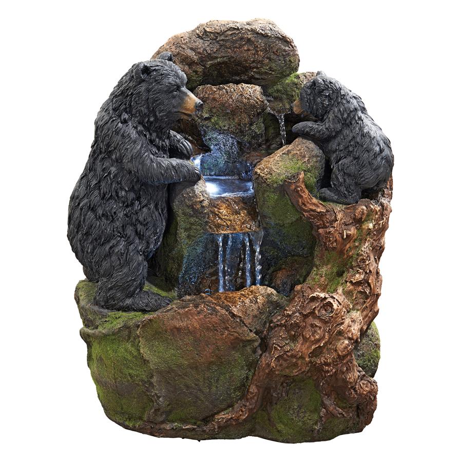Grizzly Gulch Black Bears Sculptural Fountain