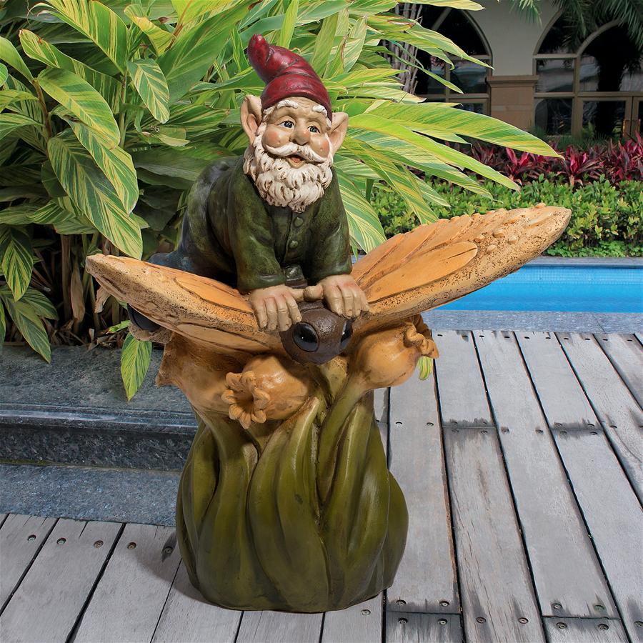 On a Butterfly's Back Garden Gnome Statue