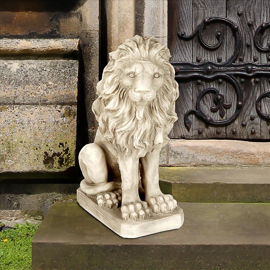 Mansfield Manor Lion Sentinel Statue: Looking Right