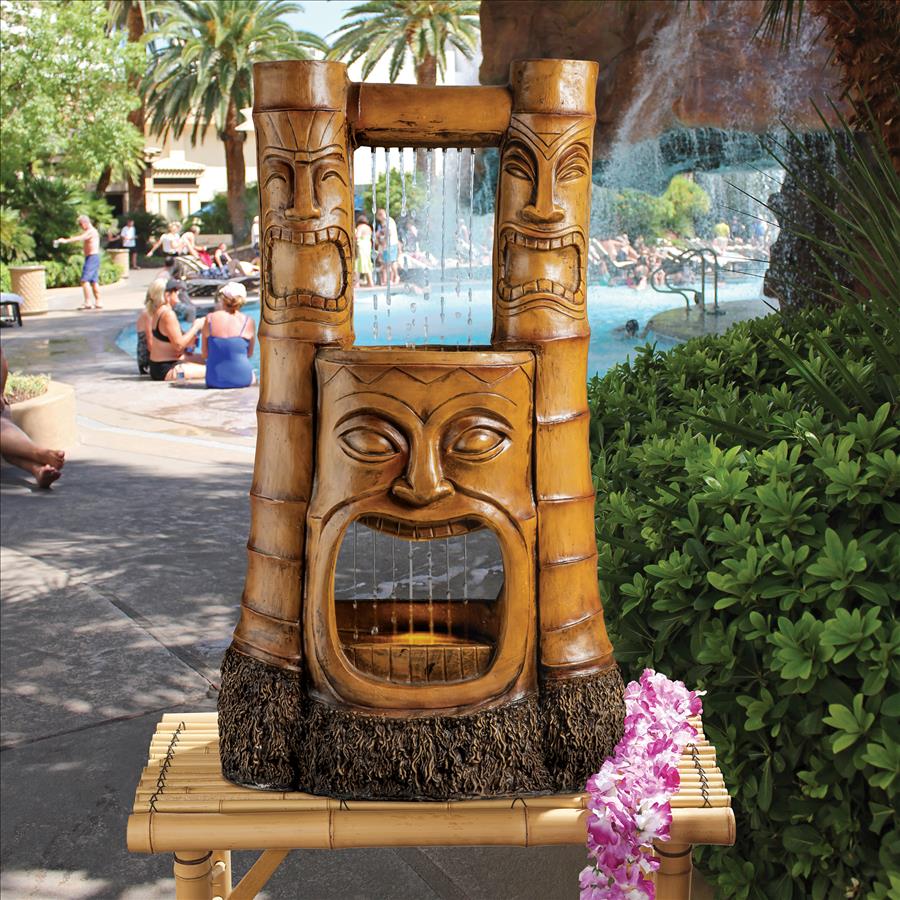 Tiki Gods of Hawaiian Islands LED Garden Fountain