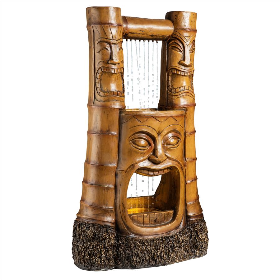 Tiki Gods of Hawaiian Islands LED Garden Fountain