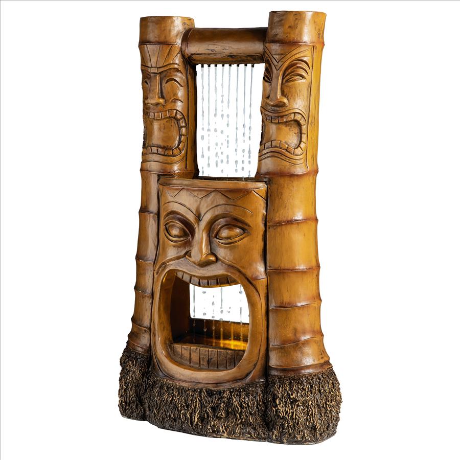 Tiki Gods of Hawaiian Islands LED Garden Fountain