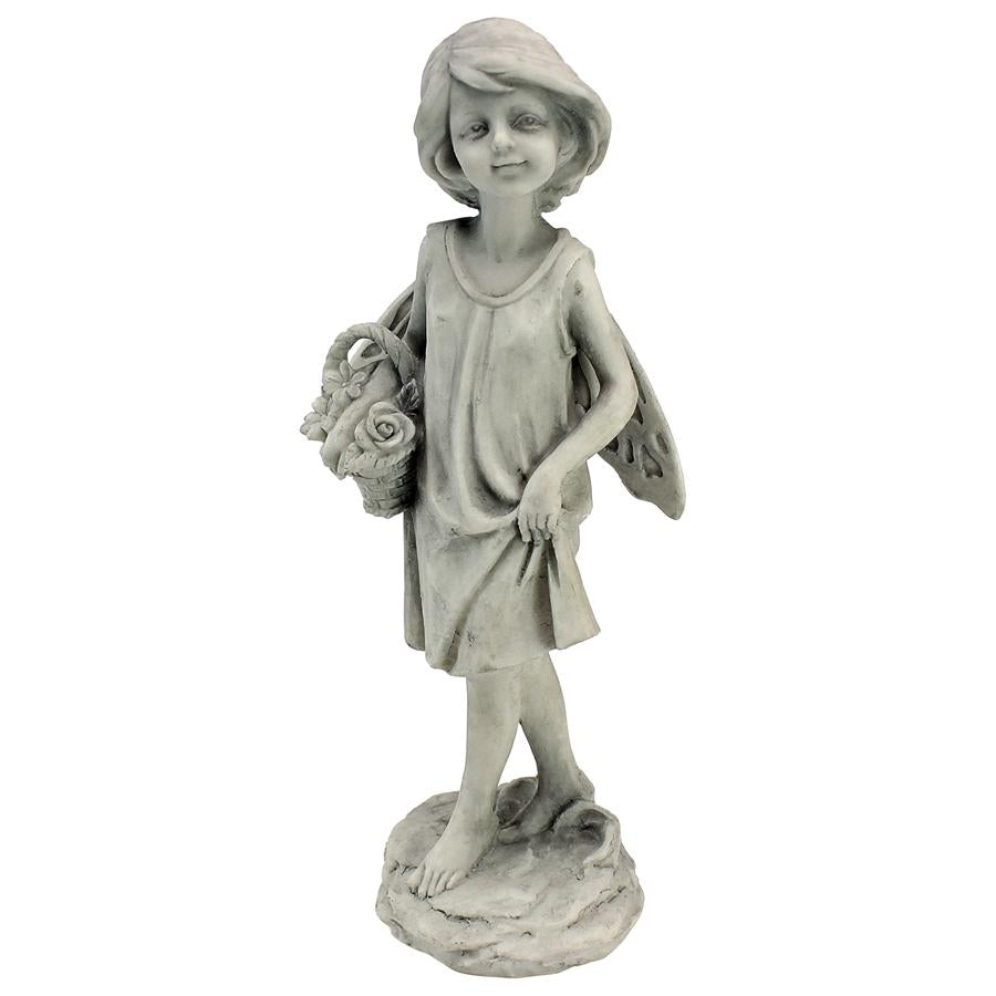 Rose Garden Fairy with Basket Statue