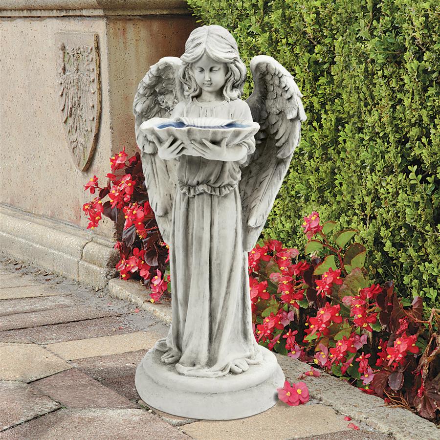 Tranquil Guardian Angel Birdbath Feeder Statue