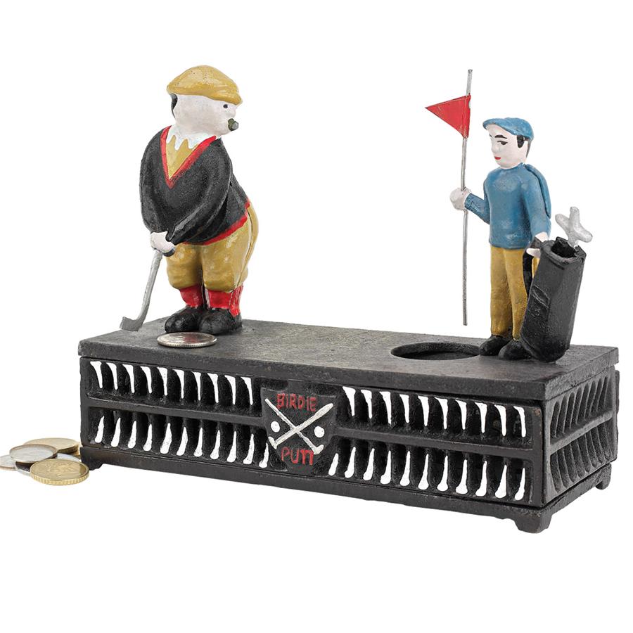The Golfer: This Putt is for a Birdie Collectors' Die-Cast Iron Mechanical Coin Bank