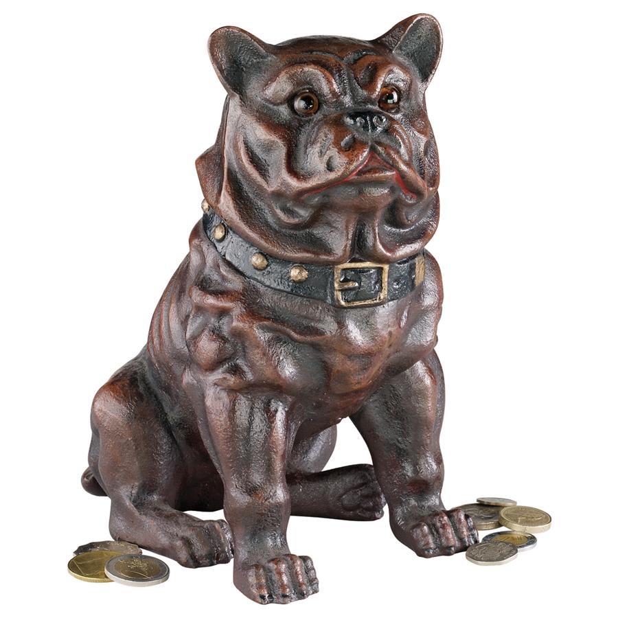 Boss, the Sitting British Bulldog Collectors' Still Action Die-Cast Iron Coin Bank
