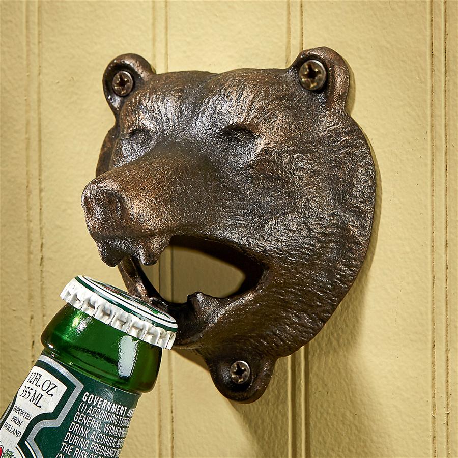 Grizzly Bear of the Woods Cast Iron Bottle Opener