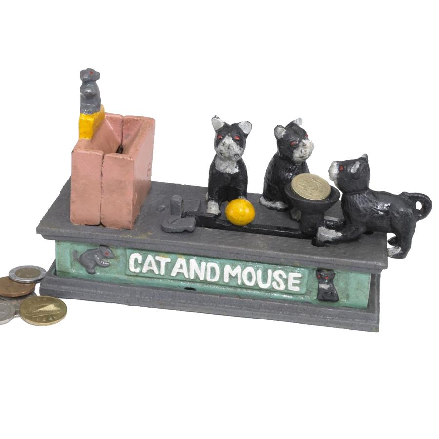 Cat and Mouse Authentic Foundry Iron Mechanical Bank