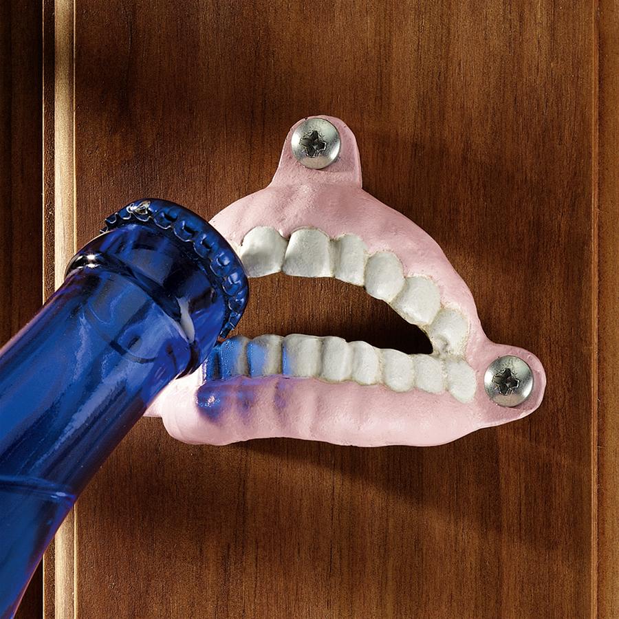 False Teeth Cast Iron Bottle Opener