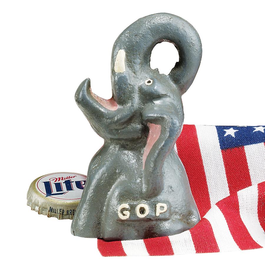 GOP Republican Party Elephant Cast Iron Bottle Opener