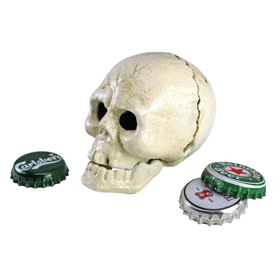 Pop Your Top Skeleton Skull Cast Iron Bottle Opener