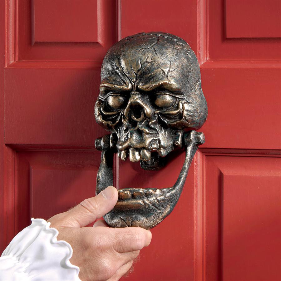 Knock-Jaw Skull Authentic Foundry Iron Door Knocker: Large