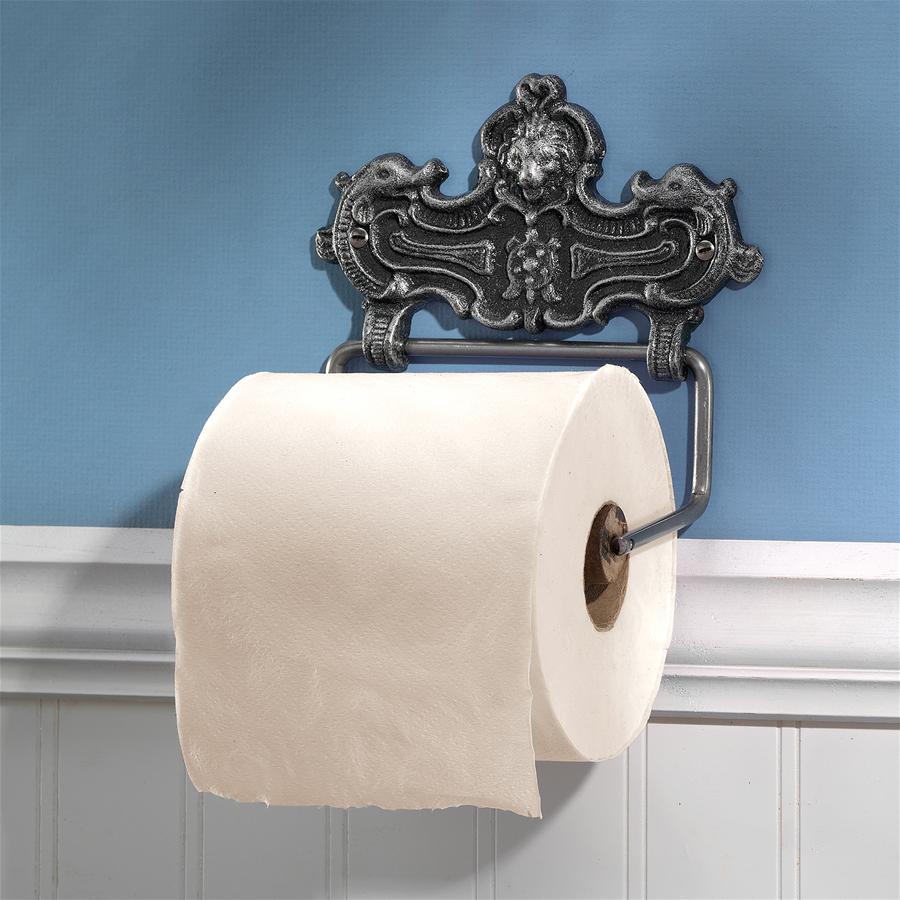 Victorian Lion Bathroom Cast Iron Toilet Paper Holder