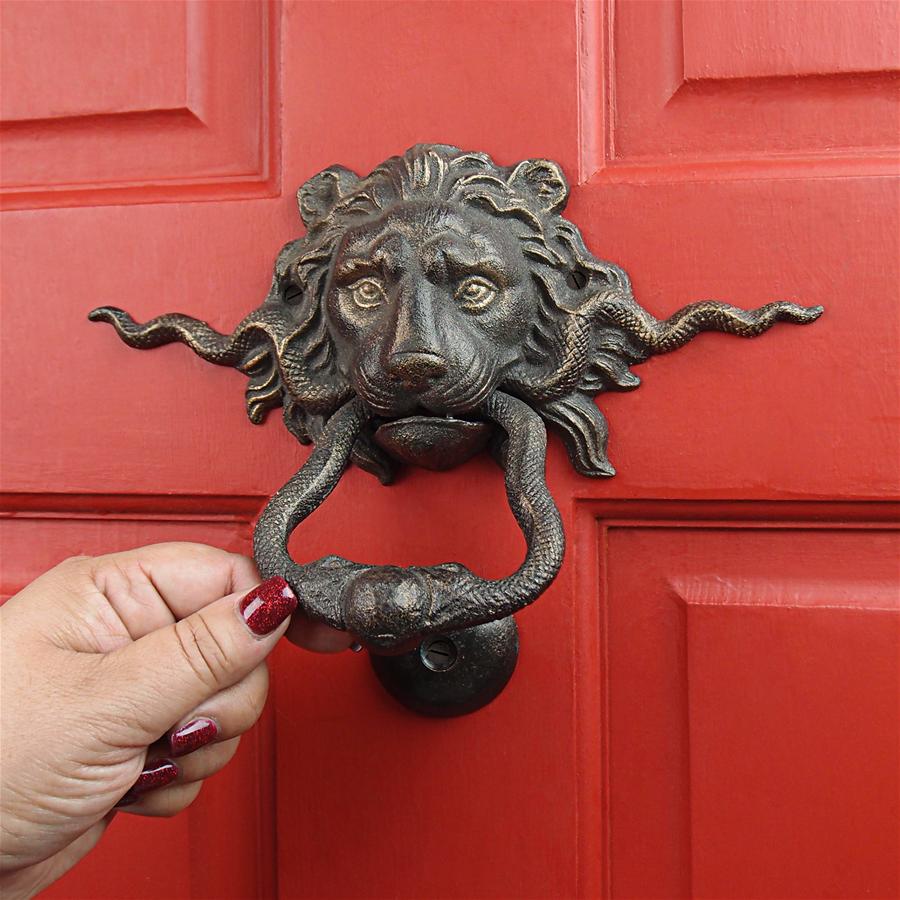 Lion and the Snake Cast Iron Foundry French Royalty Decorative Door Knocker