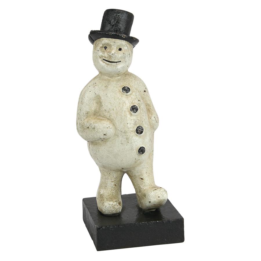 Top Hat Snowman Still Action Die-Cast Iron Coin Bank