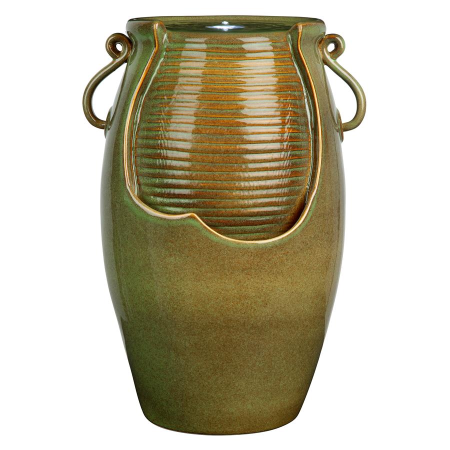 Ceramic Rippling Jar Garden Fountain