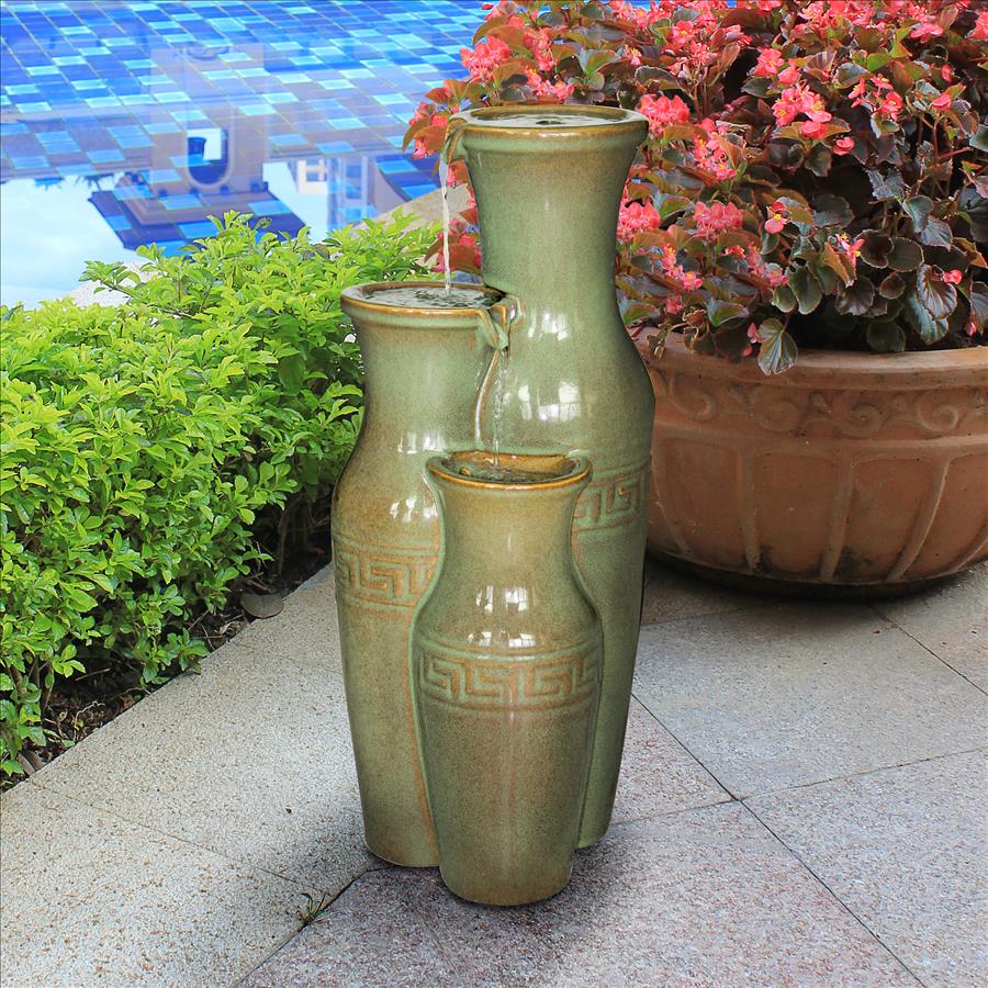Ceramic Grecian Jars Garden Fountain