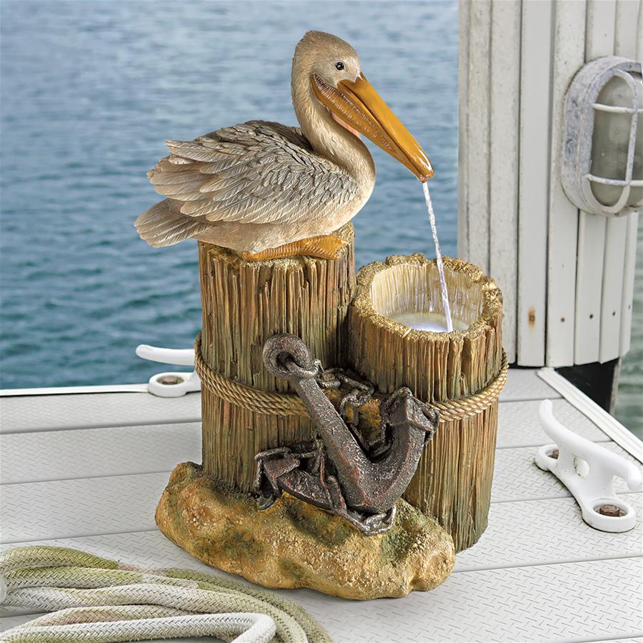 Pelican's Seashore Roost Sculptural Fountain