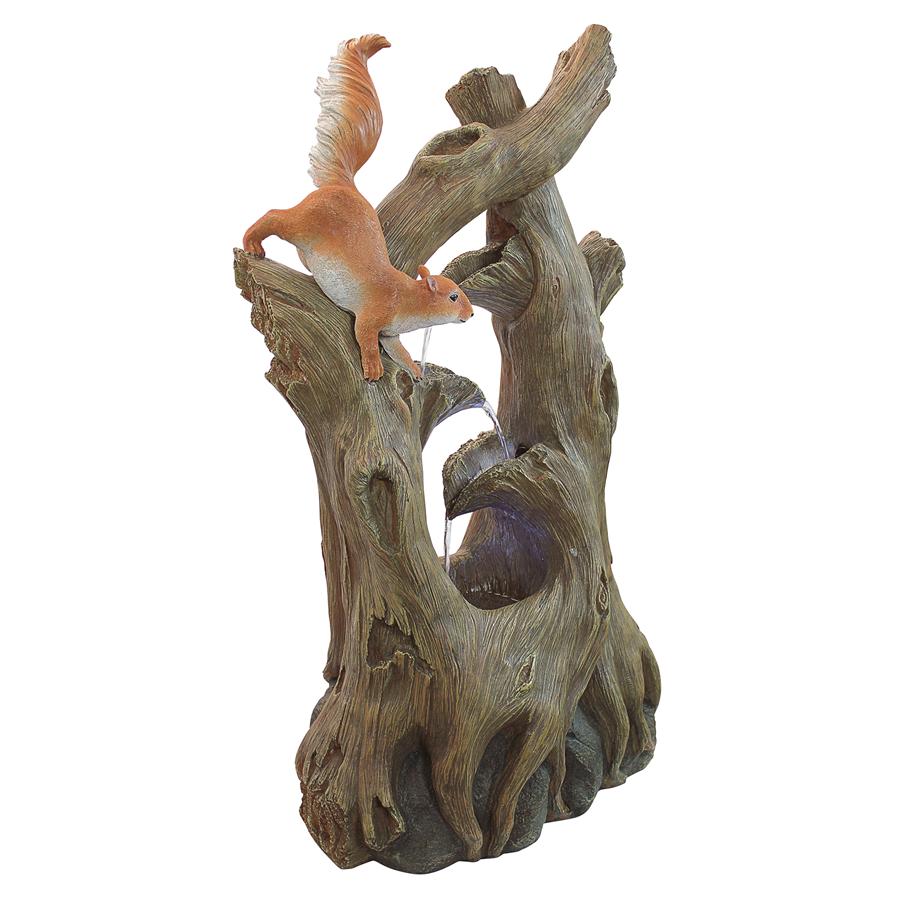 Tree Squirrel Cascading Sculptural Fountain