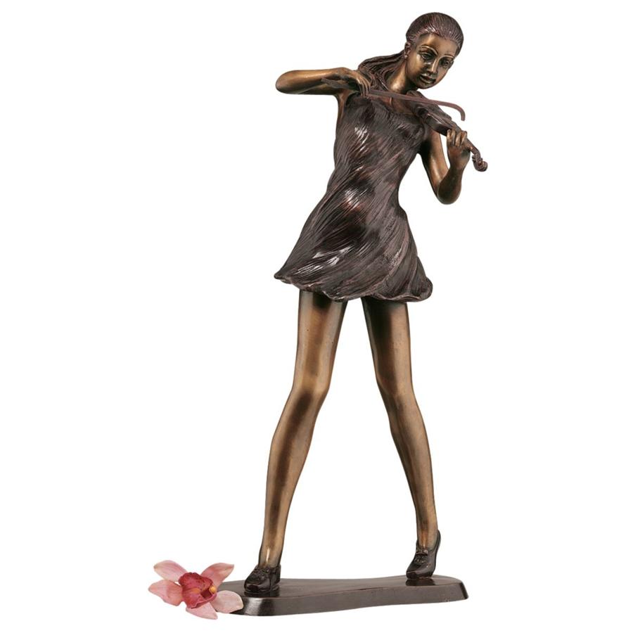 The Young Violinist Cast Bronze Garden Statue: Gallery