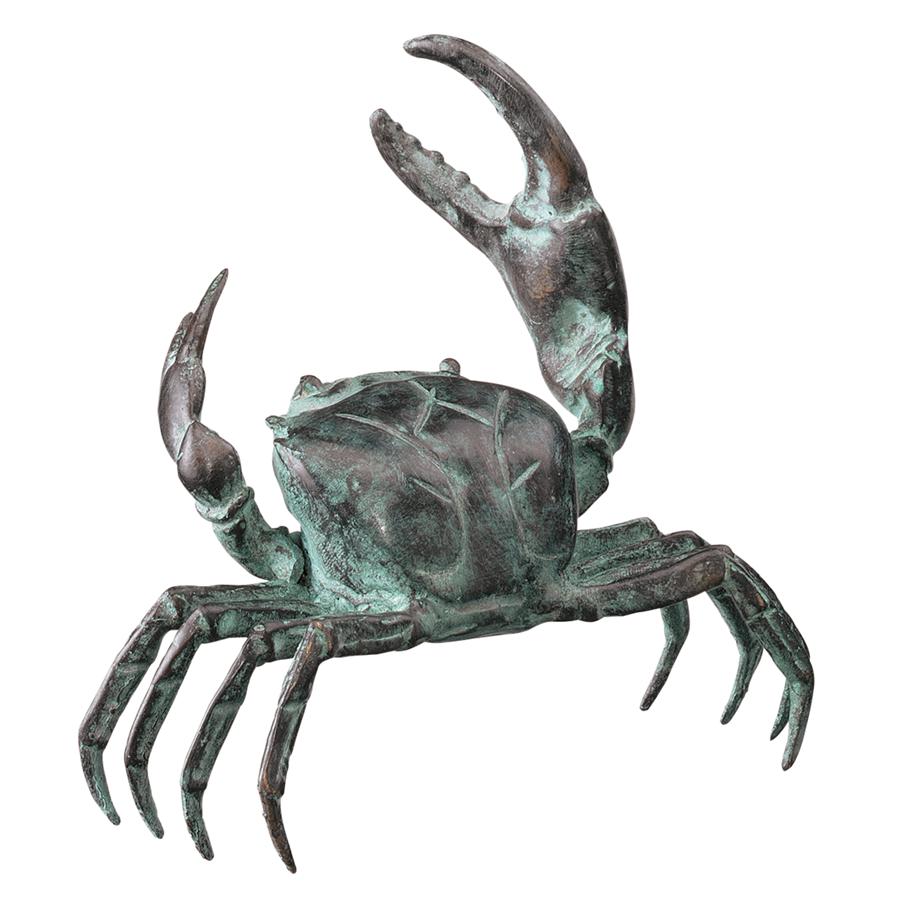 Crab Cast Bronze Garden Statue: Small