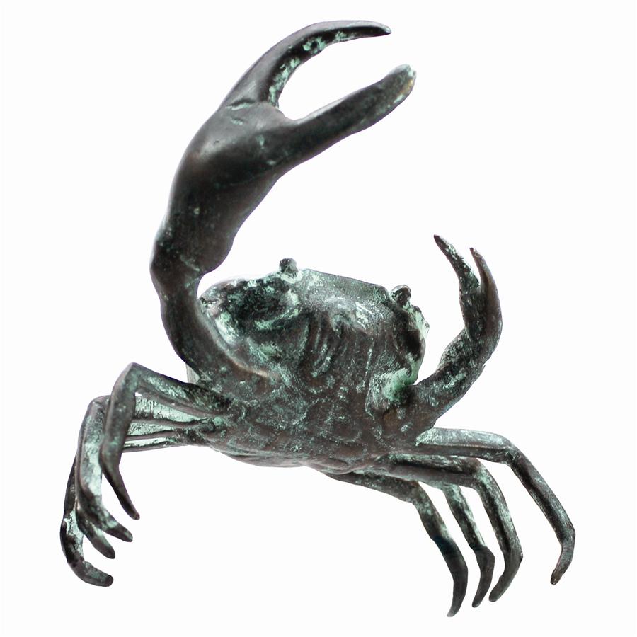 Crab Cast Bronze Garden Statue: Small