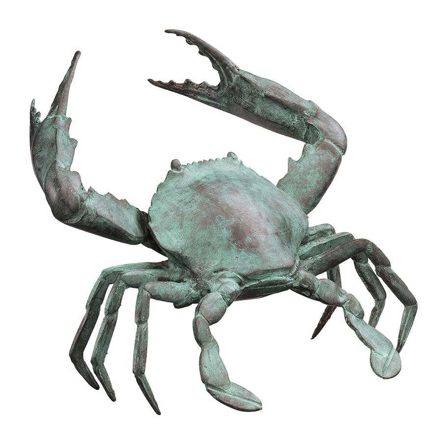 Crab Cast Bronze Garden Statue: Medium