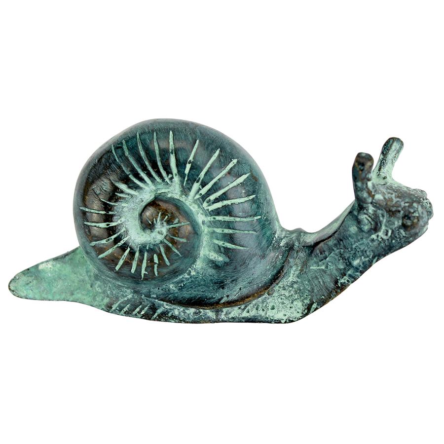 Land Snail Cast Bronze Garden Statue: Small
