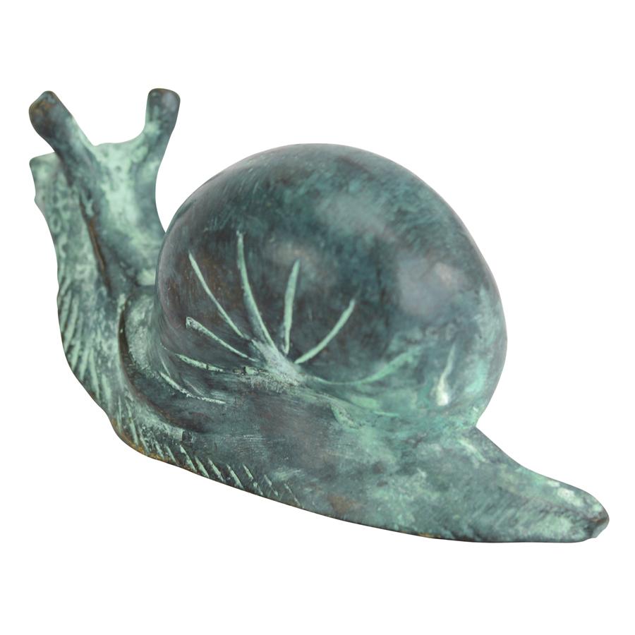 Land Snail Cast Bronze Garden Statue: Small