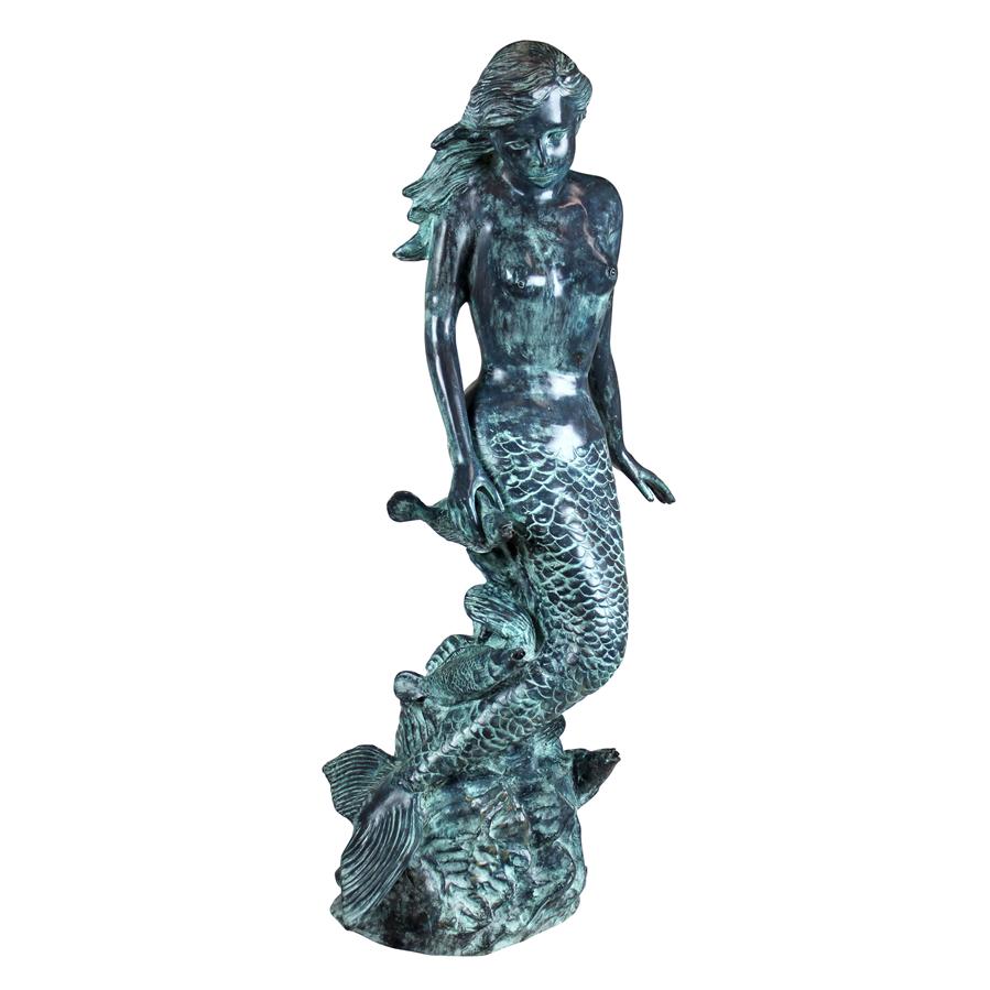 Goddess of the Sea, Mermaid of the Isles Spitting Bronze Garden Statue
