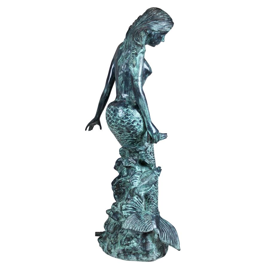 Goddess of the Sea, Mermaid of the Isles Spitting Bronze Garden Statue