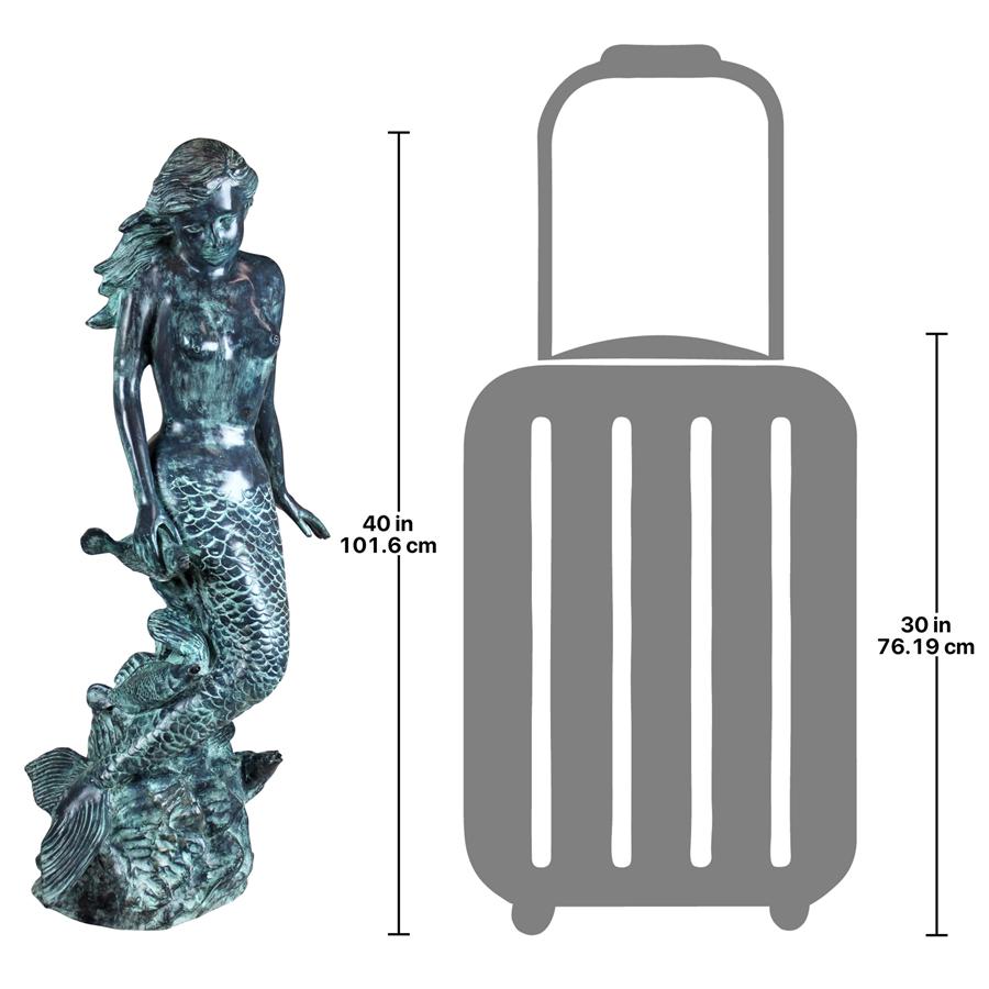 Goddess of the Sea, Mermaid of the Isles Spitting Bronze Garden Statue