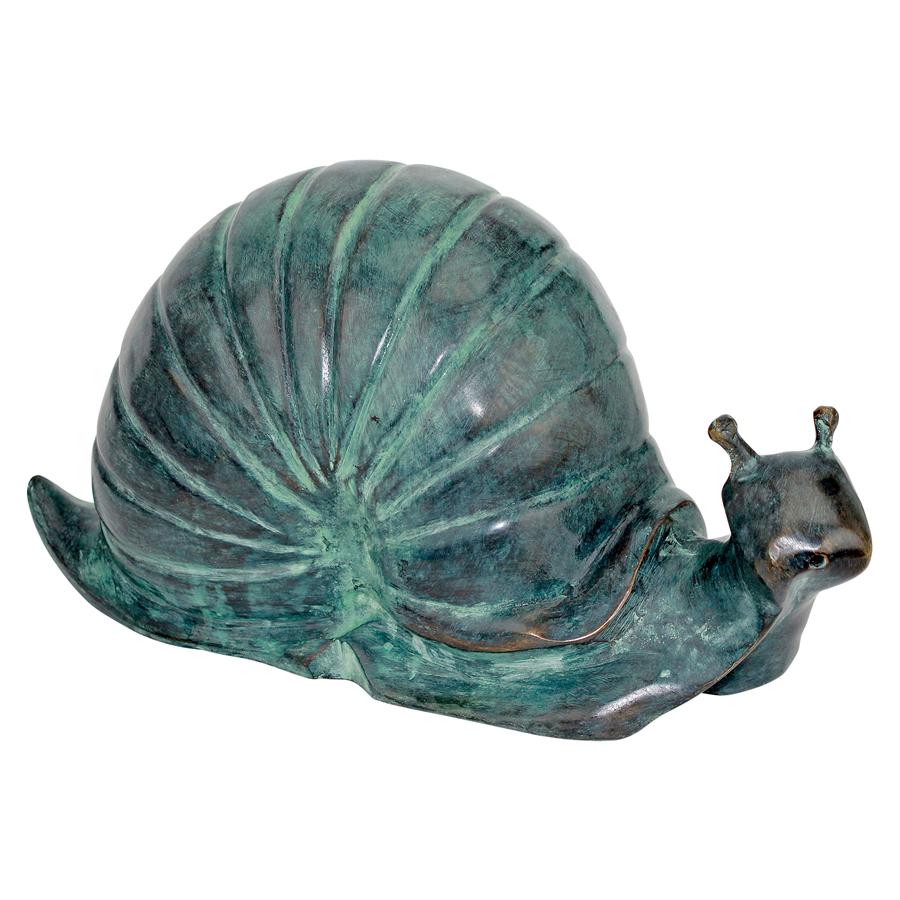 Land Snail Cast Bronze Garden Statue: Large